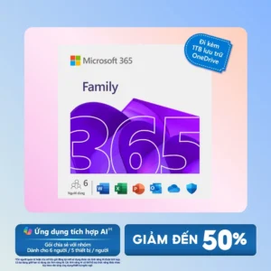 [KEY MUA MỚI HOẶC GIA HẠN] Phần mềm Microsoft 365 𝐅𝐀𝐌𝐈𝐋𝐘 | 12 tháng | Dành cho tối đa 6 người| 5 thiết bị / người