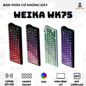 Bàn phím cơ không dây Weika WK75 - 3 mode kết nối - Led RGB - Màn hình TFT - Hỗ trợ app chỉnh led - Hotswap 5 pin