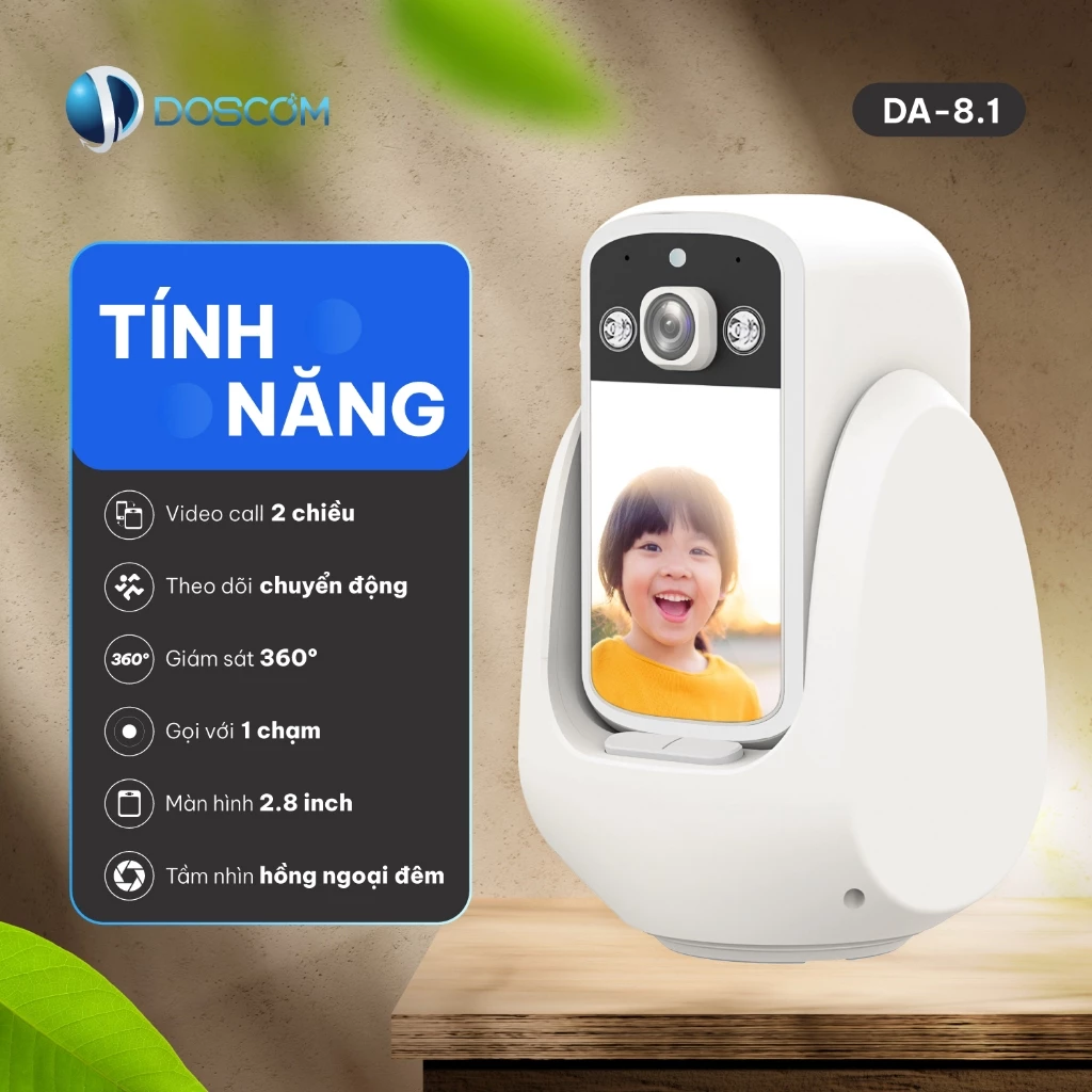 Camera Doscom DA8.1: Gọi Video 2 Chiều, Màn Hình IPS 2.8" Siêu Nét - Image 3