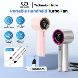Quạt mini GOOJODOQ 3600 mAh có thể sạc lại cầm tay di động gió mạnh 100 tốc độ cao turbo phản lực