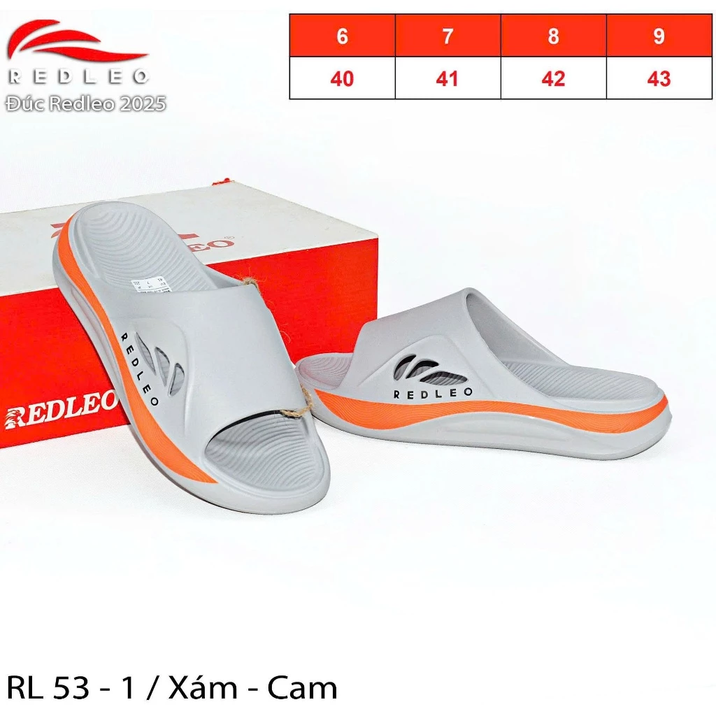 (CHÍNH HÃNG) Dép bánh mì quai ngang nam REDLEO _RL53-1 đúc cao su êm mềm nhẹ bền, có lỗ thoáng khí, chống trơn trượt