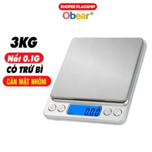 Cân Tiểu Ly Điện Tử Dùng Pha Chế 3Kg/0.1g (Tặng Kèm Khay Trong Suốt I2000)