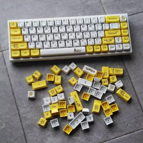 Keycap bàn phím Pikachu PBT cao cấp-cứng cáp dành cho các dòng bàn phím