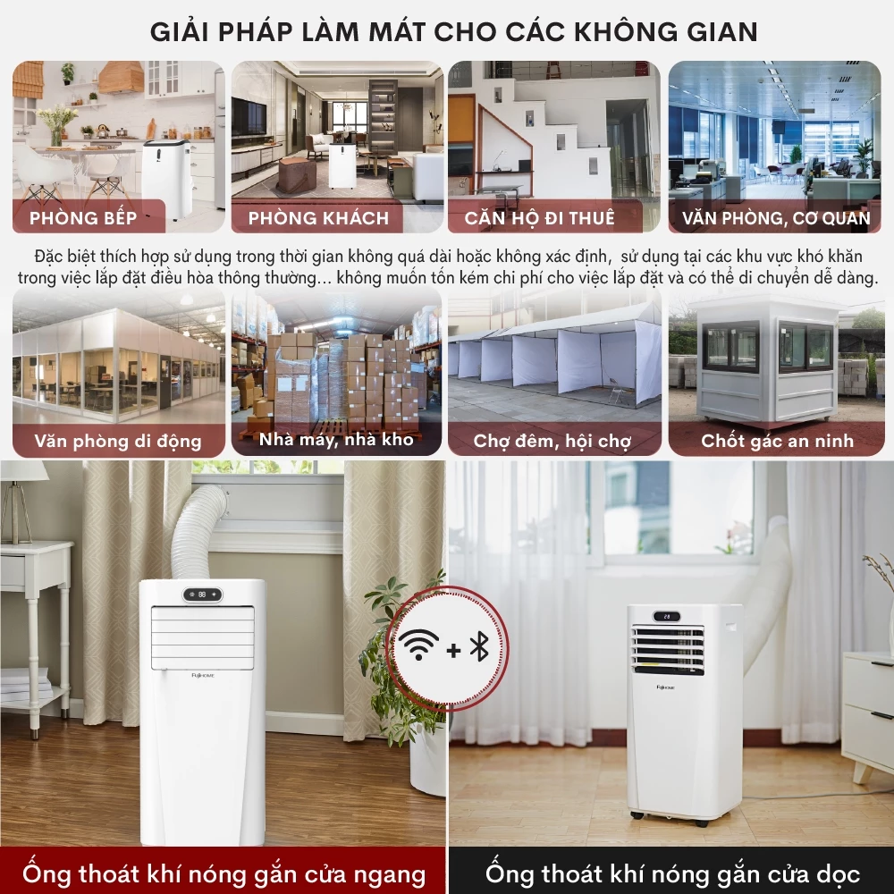 Máy lạnh di động FUJIHOME 9000-12000BTU - Giải pháp 4 trong 1 chính hãng - Image 3