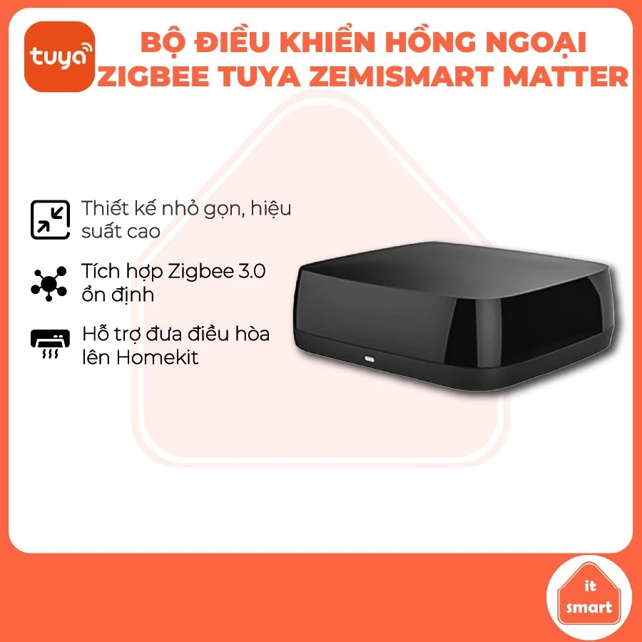 Điều khiển hồng ngoại hỗ trợ Apple Homekit Tuya Zemismart zigbee, nhỏ gọn, tiện lợi