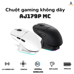 Chuột không dây AJAZZ AJ179 bản MC - 3 mode kết nối - - DPI 12000 - APP tùy chỉnh