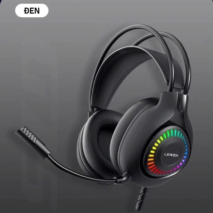 Tai nghe chụp tai Gaming Leaven G75 - Âm thanh 7.1 - LED RGB - Kết nối Dây USB