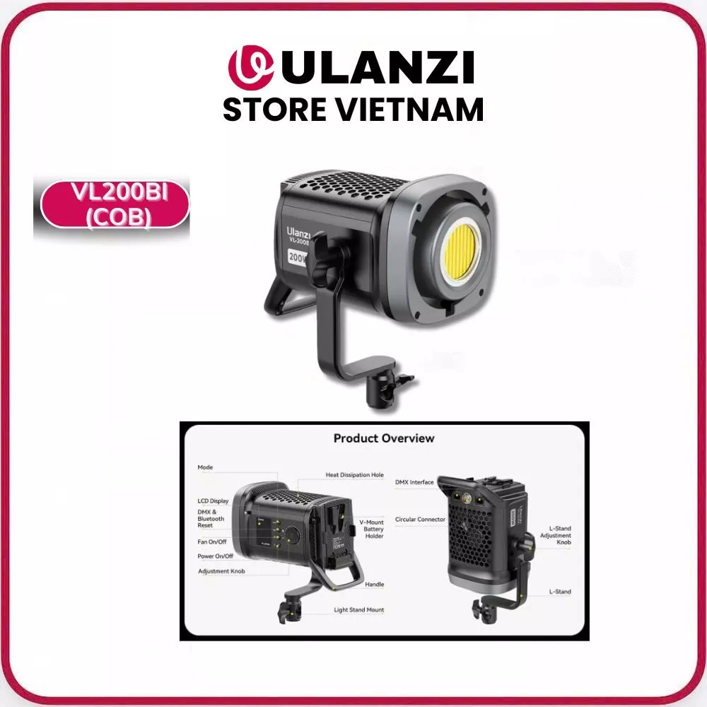 ULANZI VL200Bi 200W - Đèn COB Chuyên Nghiệp - L079CNA1