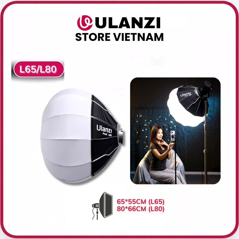 Ulanzi L65 / Ulanzi L80 - Lantern Softbox Cầu, Ngàm Bowen