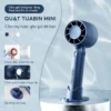 Quạt Cầm Tay Không Cánh T10 Mini USB: Thiết Kế Turbo 3 Tốc Độ - Để Bàn & Ngoài Trời, Sạc Nhanh Tiện Lợi