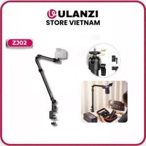 ULANZI ZJ02 - Tay Arm Kẹp Cạnh Bàn Gắn Máy Ảnh, Tải Trọng 2kg