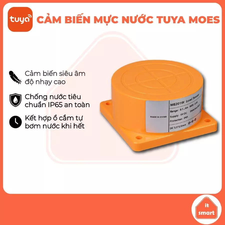 Cảm Biến Mực Nước Thông Minh Tuya Moes Wifi/Zigbee - Báo Tràn Chống Cạn Cao Cấp
