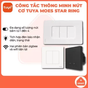 Công tắc thông minh Tuya Moes Star Ring nút cơ, điều khiển bằng giọng nói, tự động tắt bật đèn