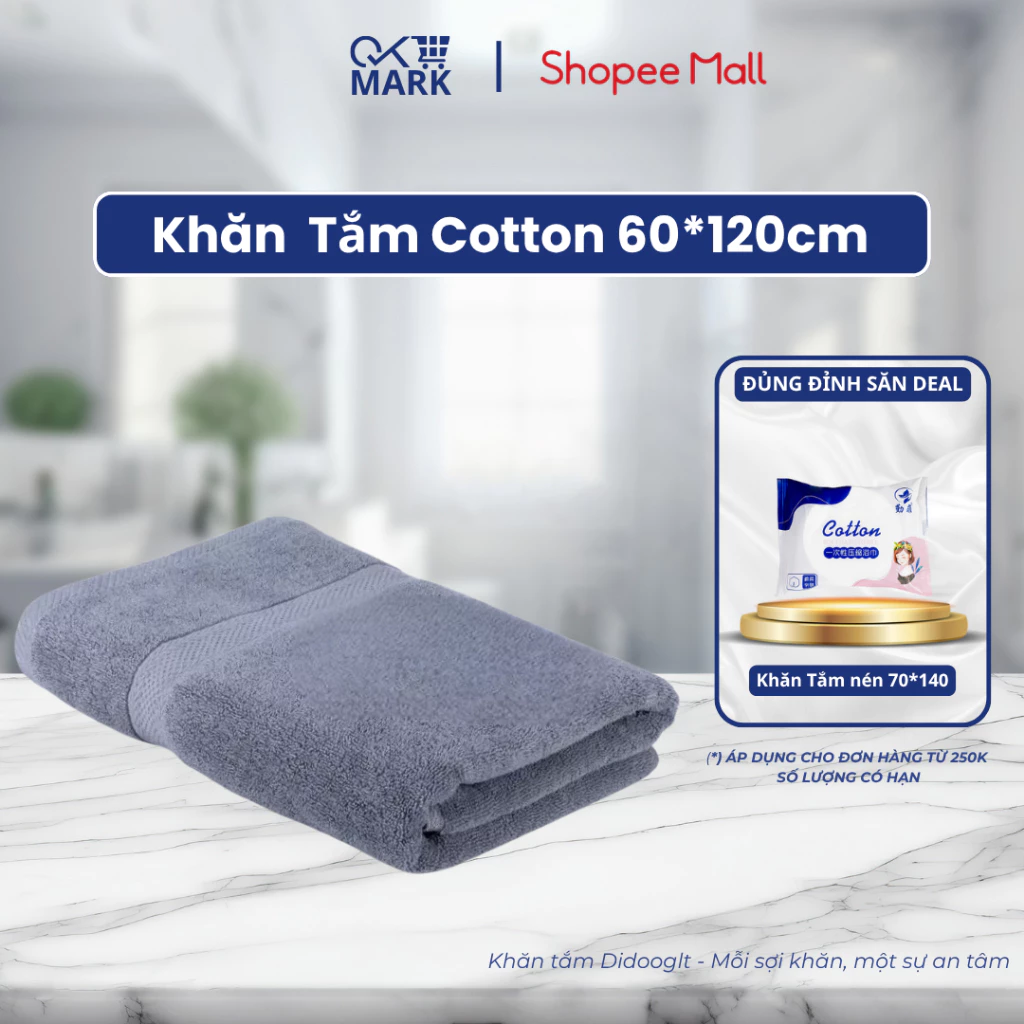 Khăn Tắm DIDOOGLT Cao Cấp - Khăn Tắm 60x120cm Chất Liệu Mềm Mại Dày Dặn An Toàn Cho Da