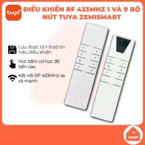Điều khiển rèm RF 1-9 kênh Tuya Zemismart thời lượng pin lâu, thiết kế tối giản