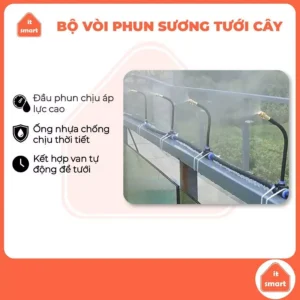 Bộ vòi phun sương tưới cây kim phun đồng siêu bền, chống nứt vỡ, kết nối van thông minh