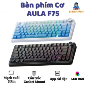[ Bảo hành 2 năm ] Bàn phím cơ Aula F75 không dây 3 mode - Mạch Xuôi - Hỗ trợ hotswap 5 pin - LED RGB - Có App Marco