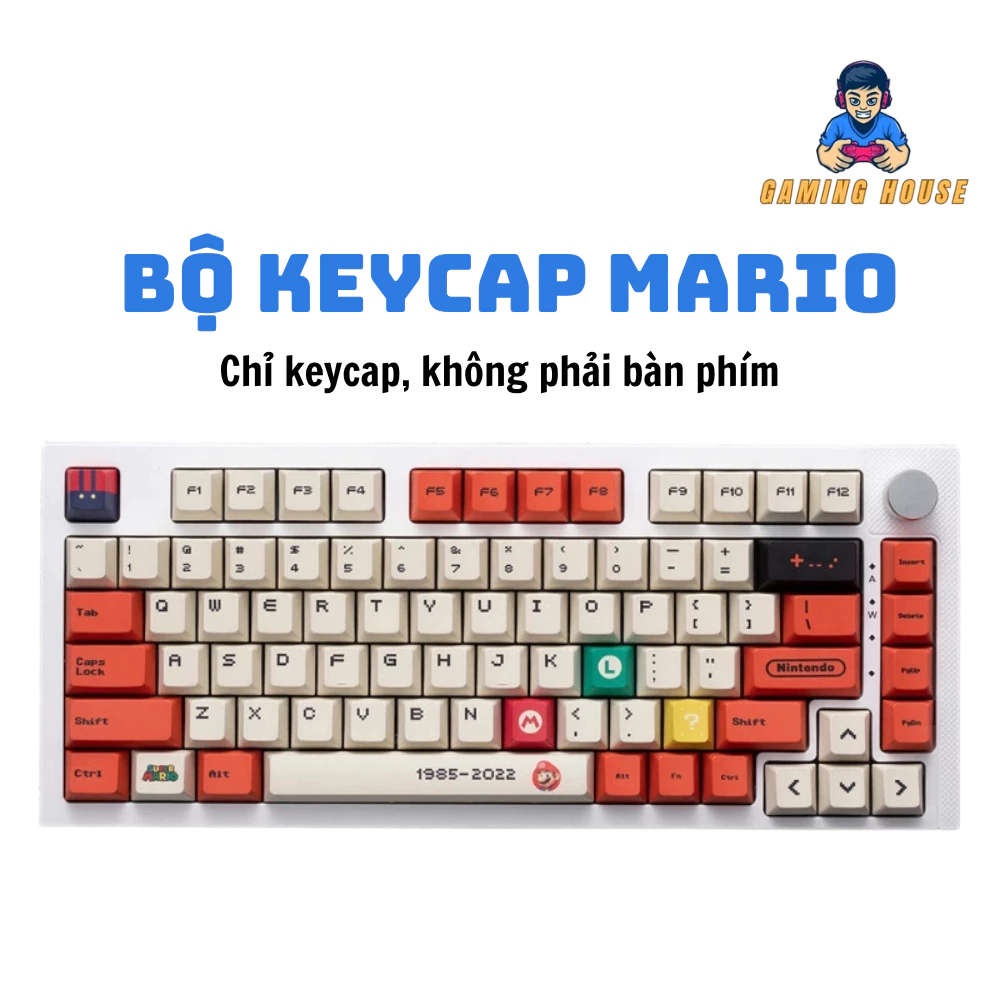 Keycap Mario Đỏ PBT – 126 Phím – Profile Cherry – Dành Cho Bàn Phím Cơ