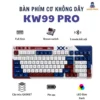Bàn phím cơ không dây bluetooth ATAS KW99 Pro 3 Mode kết nối Pin sạc - Brown switch - Có Hot-swap - Led Nhiều chế độ