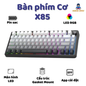 Bàn phím cơ không dây Attack Shark X85 - Led RGb - Gasket Mount - Có hot-swap - Mạch 5 pin - Màn LED - App Marco