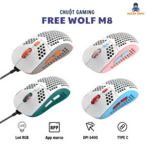 Chuột Gaming M8 6400 DPI Có dây Có LED RGB - Thiết kế tổ ong - chip xử lý Linglyang 199