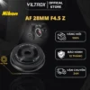 VILTROX AF 28mm F4.5 Full-Frame For Nikon Z-Mount - HÀNG CHÍNH HÃNG