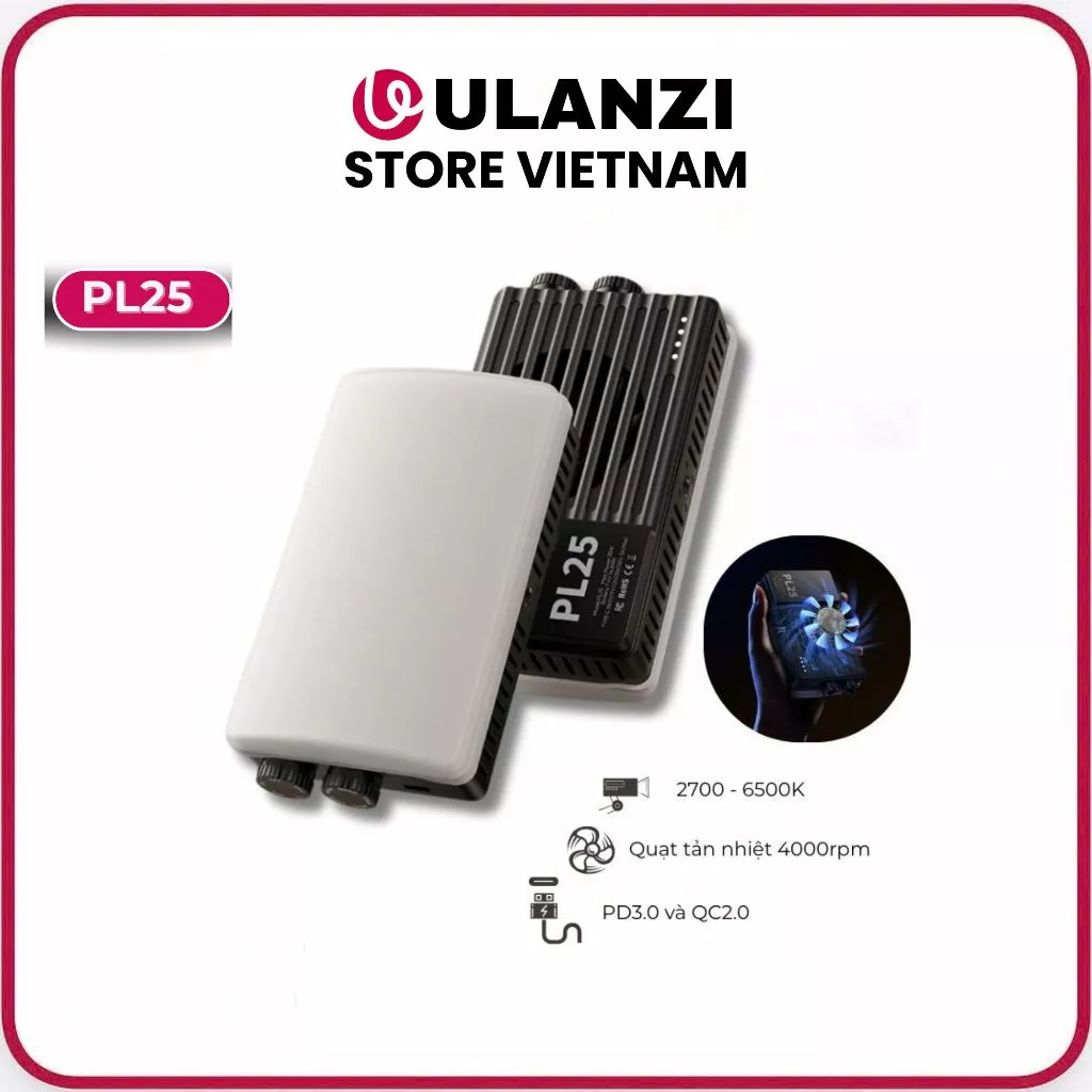 Ulanzi PL25 - Đèn LED Cầm Tay Công Suất Cao 25W Bi Color