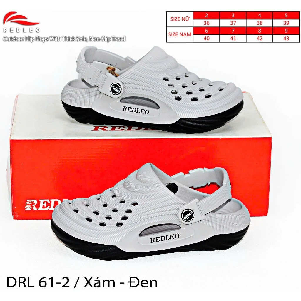 (Chính hãng) (Tăng 1 size) Dép sục REDLEO_DRL-61-2, giày sục nam nữ EVA êm mềm nhẹ thoáng khí chống nước