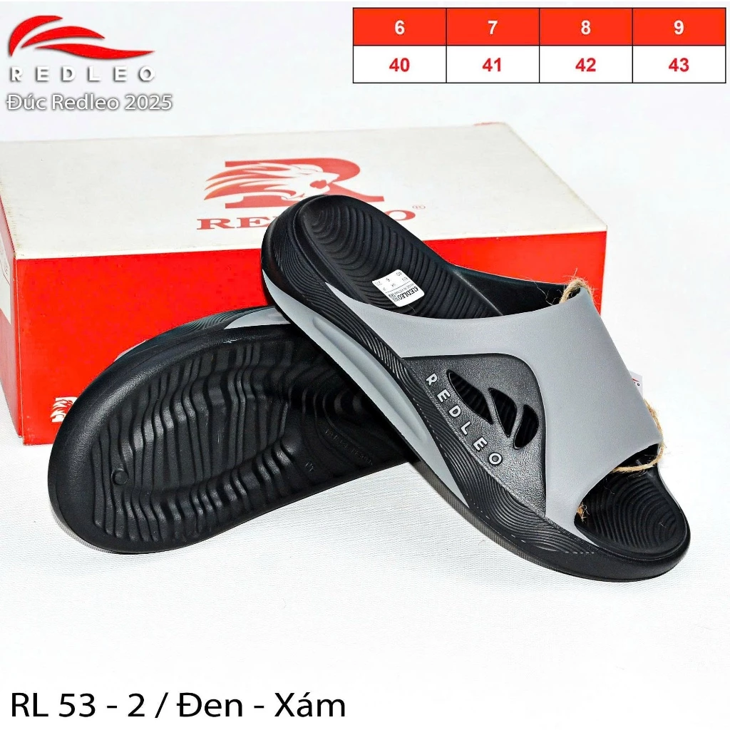 (CHÍNH HÃNG) Dép bánh mì quai ngang nam REDLEO _RL53-2 đúc cao su êm mềm nhẹ bền, có lỗ thoáng khí, chống trơn trượt
