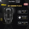 VILTROX AF 135mm F1.8 LAB Full-Frame For Nikon Z-Mount - HÀNG CHÍNH HÃNG