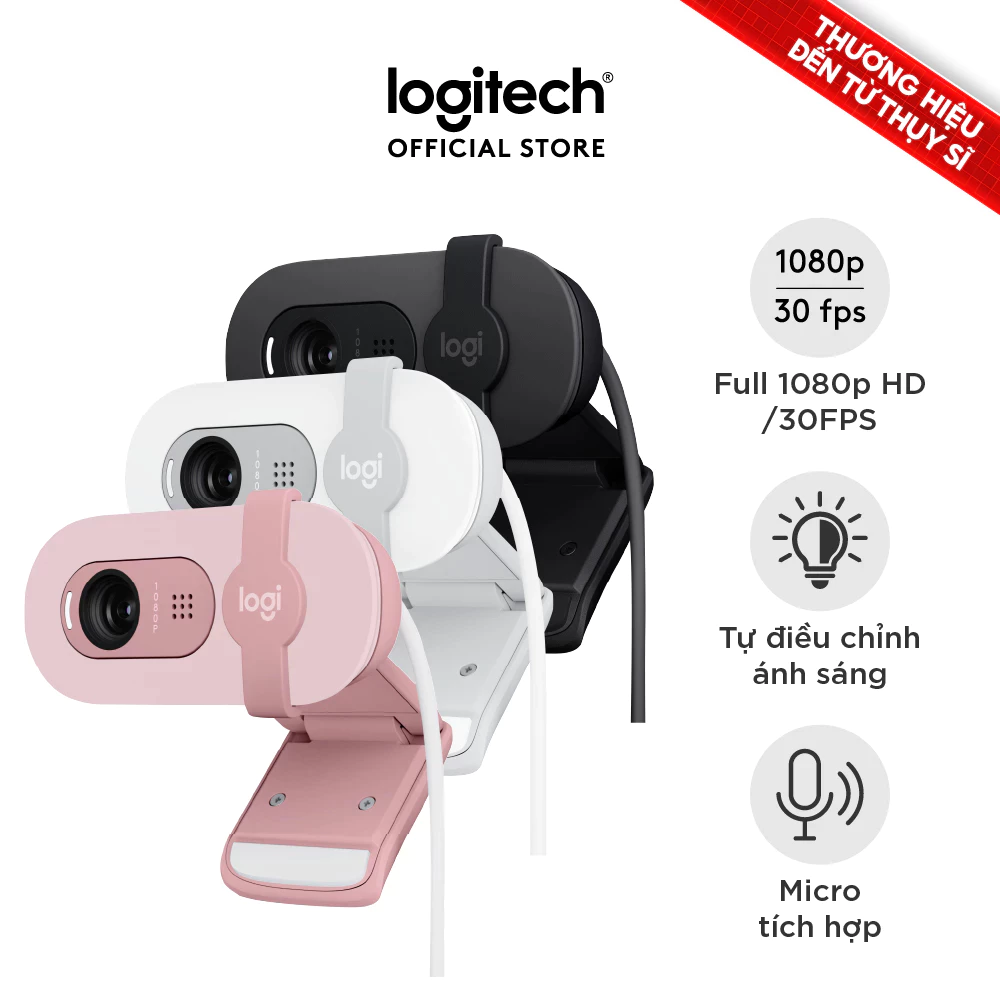 Webcam Logitech Brio 100 Full HD - Sắc Nét, Bảo Mật, Giá Tốt - Image 2