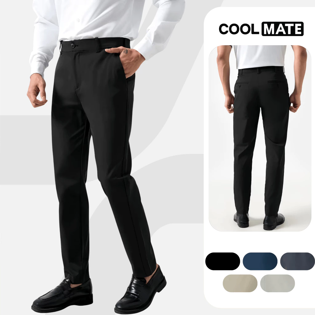 Quần dài nam Kaki Excool co giãn, thấm hút, chống nắng, quần âu chống tia UV Coolmate