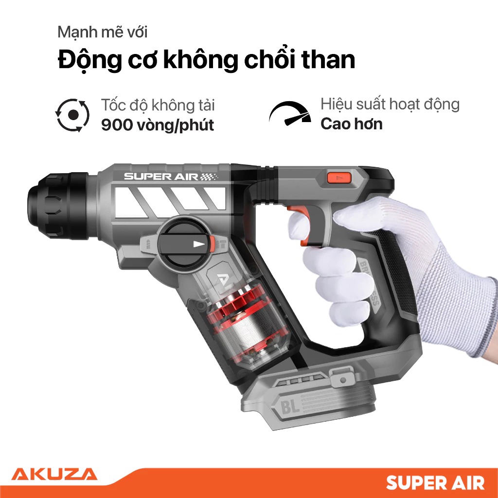 Máy Khoan Bê Tông Pin SUPER AIR 1.7J Có Tạo Xung Chuyên Dụng - Image 3