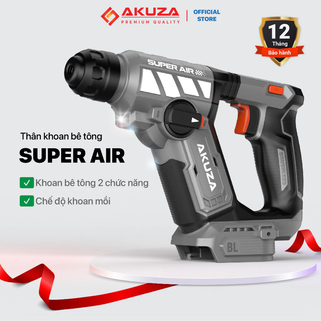 Máy Khoan Bê Tông Pin SUPER AIR 1.7J Có Tạo Xung Chuyên Dụng