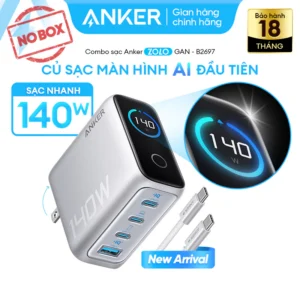 [NO BOX] Củ Sạc Nhanh ANKER 70W-140W | 4 cổng sạc nhiều thiết bị cùng lúc | Sạc nhanh Power IQ (A121C - B2697)