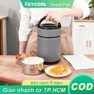 Bình Giữ Nhiệt Inox 2.4L Keycool, giữ nhiệt lâu, an toàn thực phẩm, Lý Tưởng Cho Dã Ngoại, Tiệc