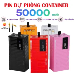 Bộ sạc điện thoại kiểu dáng Container 50.000MAH - 120W, 4 cổng USB, sạc nhanh PD 20W, bảo hành 6 tháng - AUDIO365