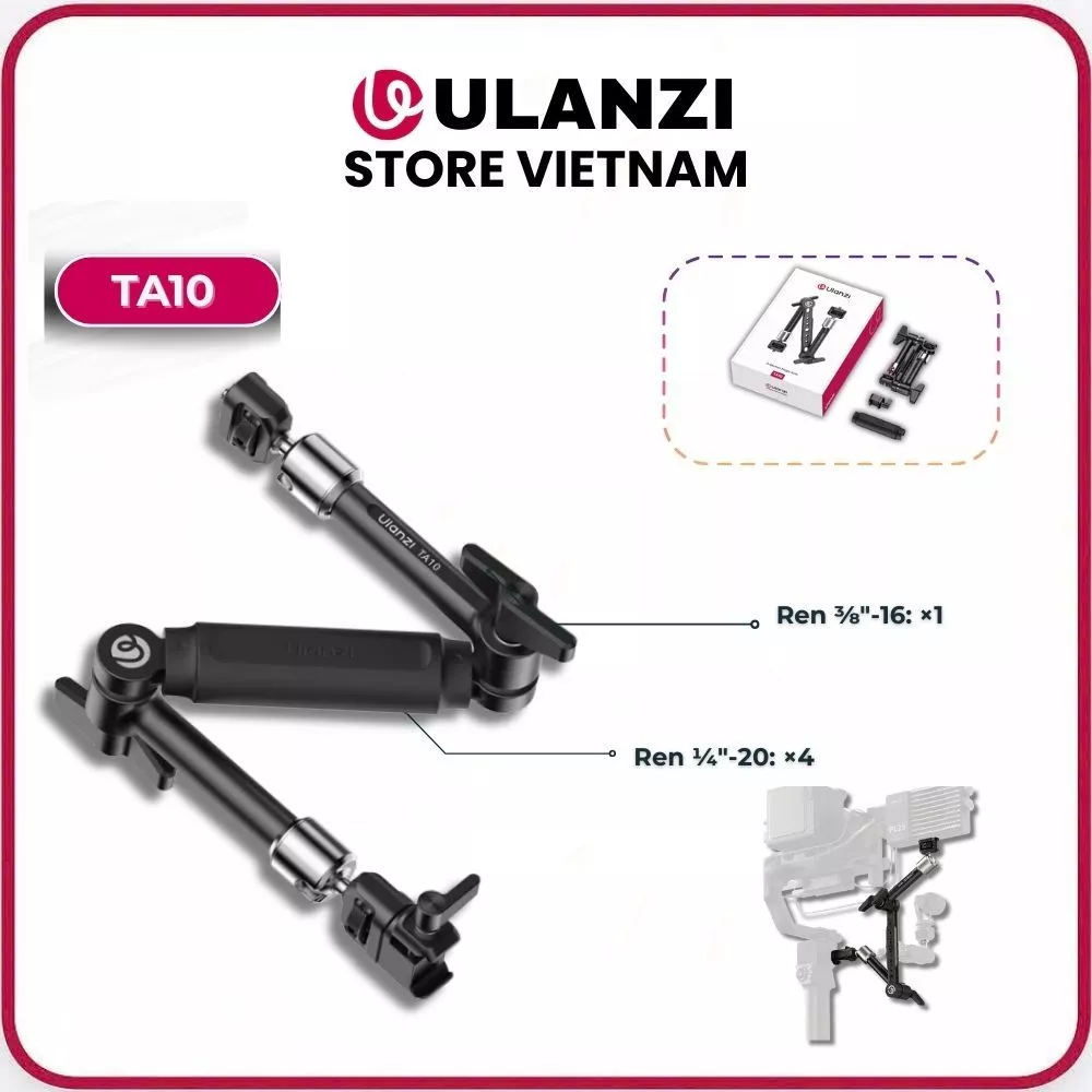 Ulanzi TA10 (T133) – Tay Đỡ Đa Năng Gắn Monitor, Đèn, Micro – Hỗ Trợ NATO & Ren 1/4 inch