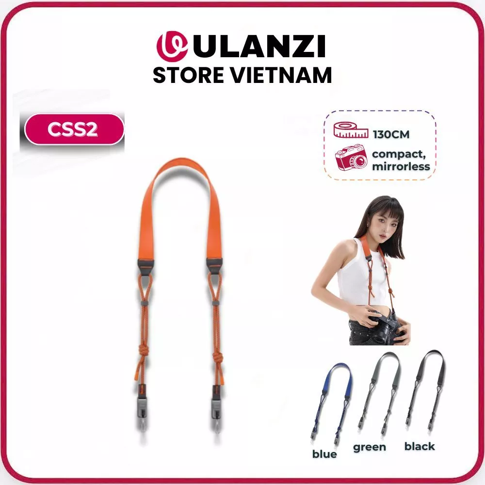 Ulanzi CSS2 – Dây Đeo Vai Máy Ảnh U-Snap Cao Cấp, Dây Đeo Shoulder Strap, Dài 130cm Tùy Chỉnh