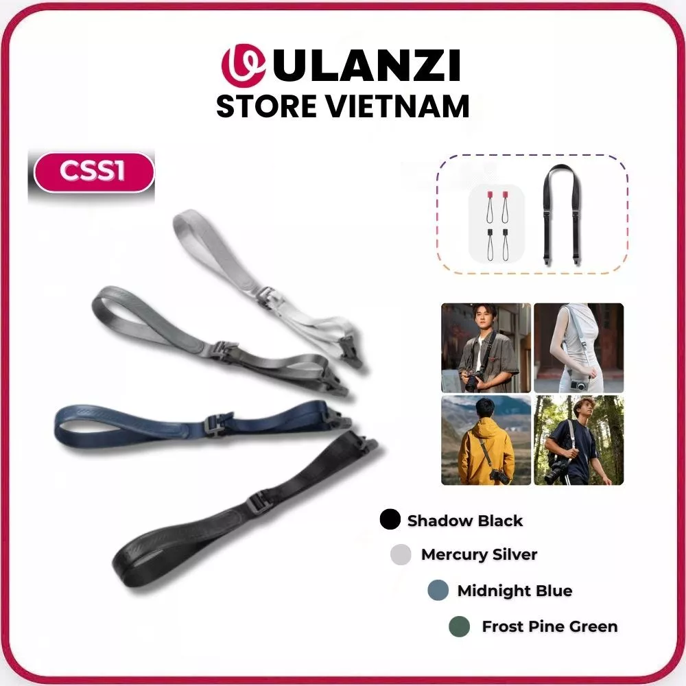 Ulanzi CSS1 - Dây Đeo Vai Máy Ảnh Chịu Tải 60kg, Tháo Nhanh Một Chạm, Bản Rộng Êm Vai