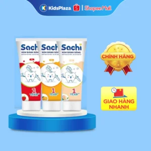Kem đánh răng Sachi hương dâu/ đào/ cam 60g 1Y+