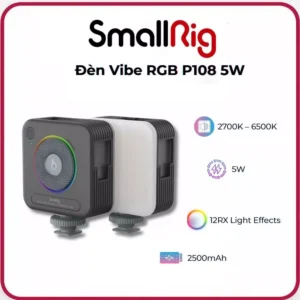 SmallRig 4055 - Đèn Vibe P108 Công Suất 5W Đổi Màu RGB Tích Hợp Pin Sạc 2500mAh - Hàng Chính Hãng