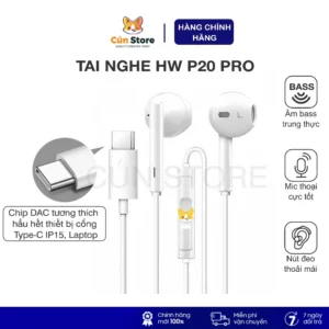 Tai Nghe P20 Pro Cổng Kết Nối Type - C | Hàng Tháo Máy | Chất Âm Độc Đáo | Bảo Hành 12 tháng