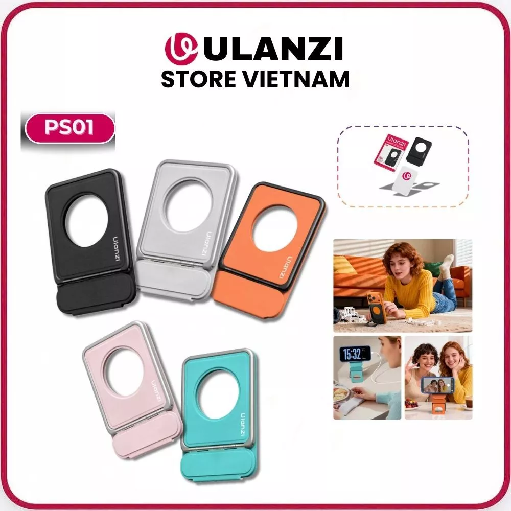 ULANZI PS01 - MagSafe Kèm Vòng Xoay – Stand Đa Năng Điện Thoại Dùng Quay Vlog, Du Lịch