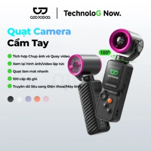 Goojodoq Quạt Camera 2in1 Xoay 180° Màn Hình 1.3