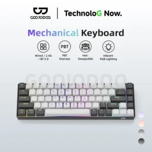 Bàn Phím Cơ Không Dây GOOJODOQ 68 Phím Hot-Swap RGB 3 Chế Độ Kết Nối Pin 144H Chính Hãng