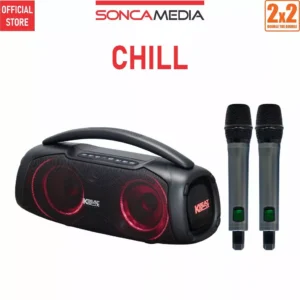 ACNOS Loa bluetooth karaoke di động - SONCAMEDIA CHILL, Kèm 2 micro