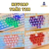 Set Keycap trái tim kiểu dáng trái tim chất liệu nhựa PBT trong suốt cực đẹp dành cho bàn phím cơ