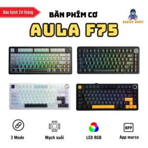 [ Bảo hành 2 năm ] Bàn phím cơ Aula F75 hàng chính hãng mã VNA - 3 Mode - LED RGB - App Marco - Mạch xuôi