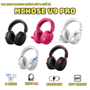 Tai nghe Gaming không dây Mchose V9 pro - 3 Mode - Âm thanh 7.1 - Pin 2000mah - Có app - Turn sẵn
